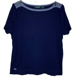 Lauren Ralph Lauren Women’s Top with  Zipper Detail, Size 1X